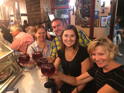 The true nightcap. Alison and I both had to pass our drinks onto Greg. Spain’s fave summer drink: tinto de verano. (Similar to sangria, but more simple- red wine mixed with a Fresca-type soda.) He was quite the team player that night!