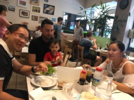 Lunch with Pras and family- his sister, her partner, and their super adorable baby.