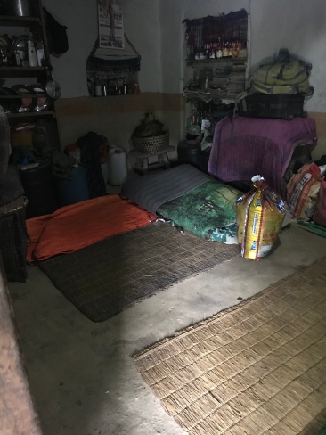 The main room, aka, Chhetra and Sharmela's bedroom. The straw mats on the ground are their beds.